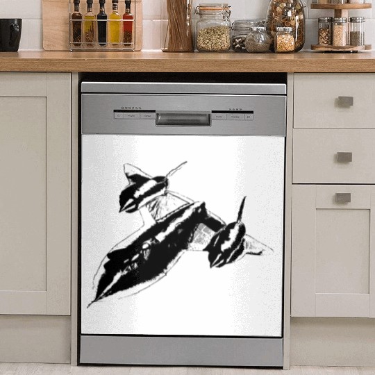 Airplane SR-71 Blackbird black Dish Washer Covers