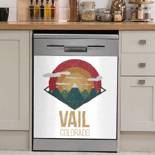 Snowboard Vail Colorado Snowpark Ski Winter Gift Dish Washer Covers