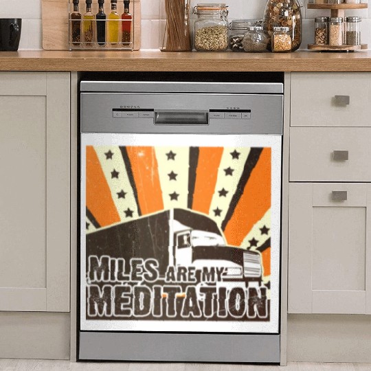 Truck Driver Load Miles Happy Trucker Road Runner Dish Washer Covers