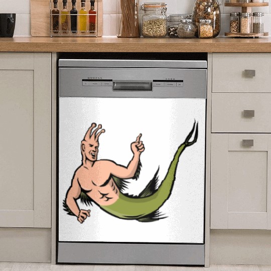 Sea Monkey Pointing Mascot Dish Washer Covers