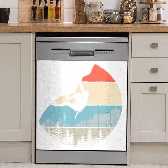 Vintage Style Rock Climbing Retro Bouldering Dish Washer Covers