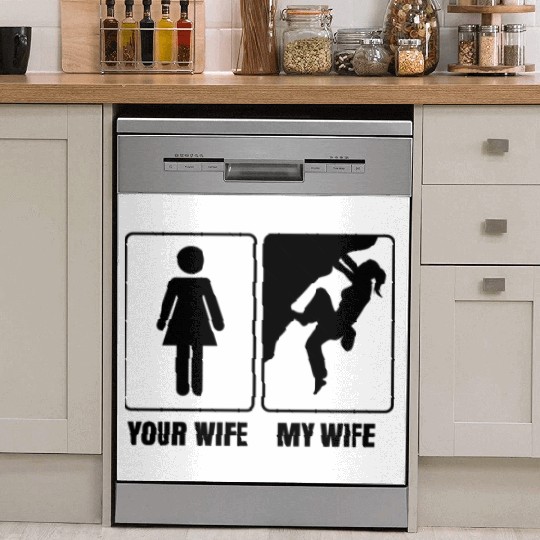 Rock Climbing Free Climber Saying Bouldering Dish Washer Covers
