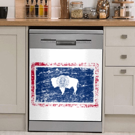 Wyoming ensign flag used look Dish Washer Covers
