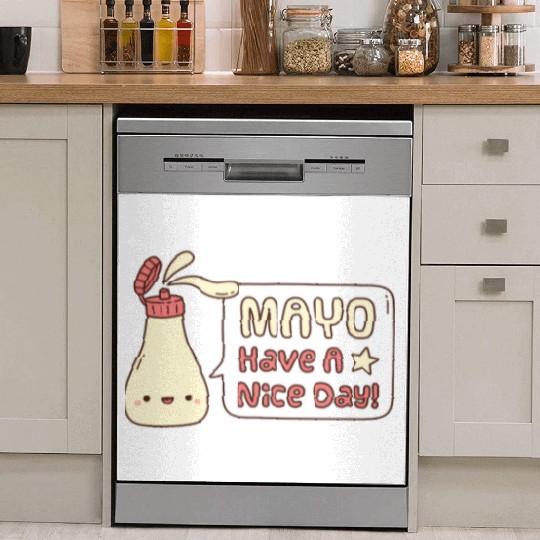 Mayo Have A Nice Day Cute Greeting Doodle Dish Washer Covers