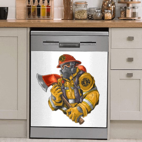 firefighter fire brigade fire station blueish use Dish Washer Covers