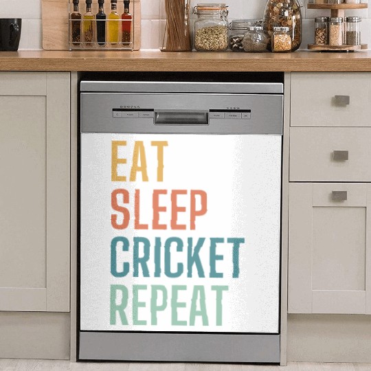 Eat Sleep Cricket Repeat Dish Washer Covers