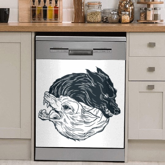 Wolf in moon light Werewolf Wolves Dish Washer Covers