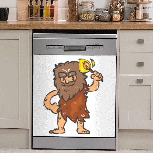 Caveman with Torch Dish Washer Covers