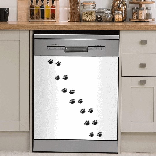 Cat Paw Prints (Black) Dish Washer Covers