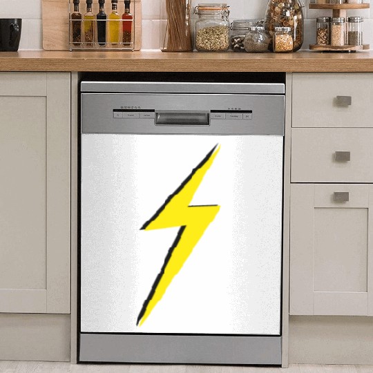 double Lightning Bolt Yellow And Black Dish Washer Covers