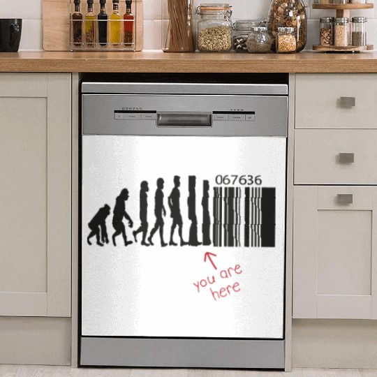 Evolution - Barcode - Transhumanism - Technology Dish Washer Covers