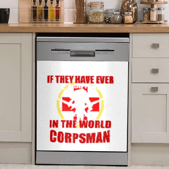 Devil US Navy Corpsman DOC Badass Army Veteran Dish Washer Covers