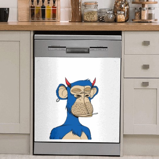Blue bored monkey Dish Washer Covers
