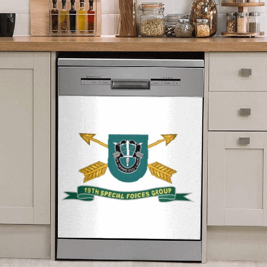 Army 19th Special Forces Group Flash w Br Ribbon Dish Washer Covers