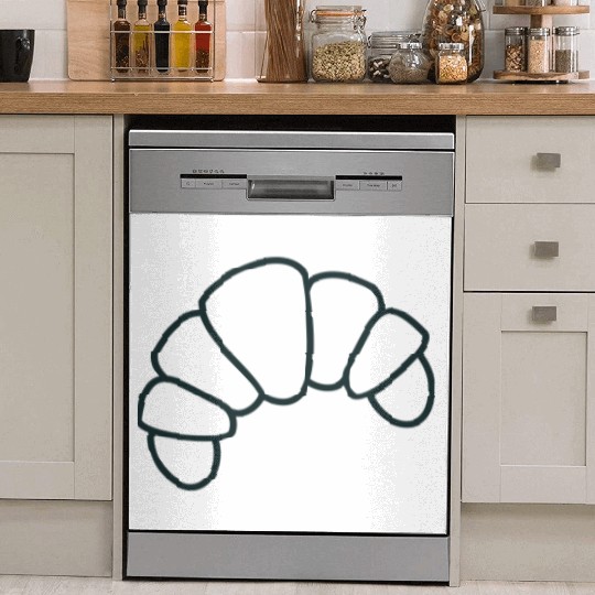 Irregular croissant outline cute food Dish Washer Covers