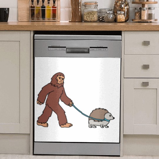 Bigfoot Sasquatch Walking Hedgehog Dish Washer Covers