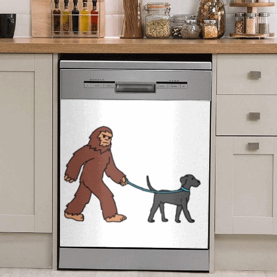 Bigfoot Sasquatch Walking Great Dane Dish Washer Covers