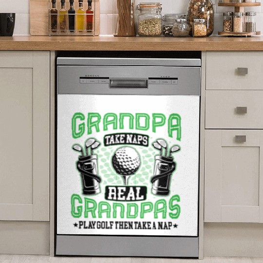 Real Grandpas Play Golf Golfer Golf Lover Grandad Dish Washer Covers