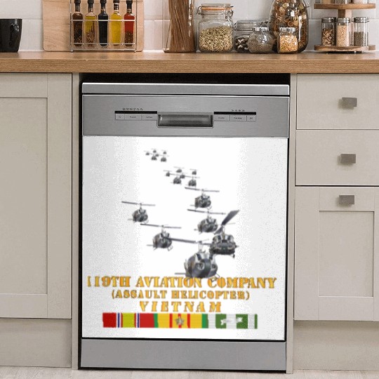 Army 119th Aviation Company Assault Helicopter w V Dish Washer Covers