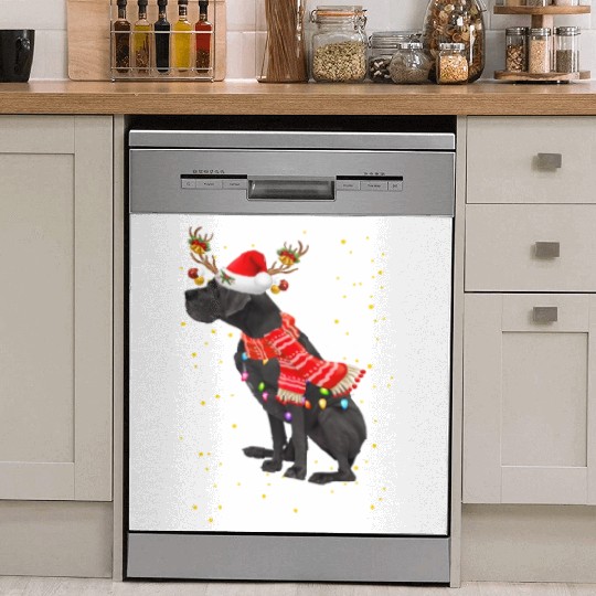Great Dane Reindeer Christmas Light Dish Washer Covers