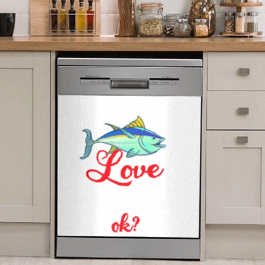 Red Tuna Fish Bluefin Fishing Salad Dish Washer Covers