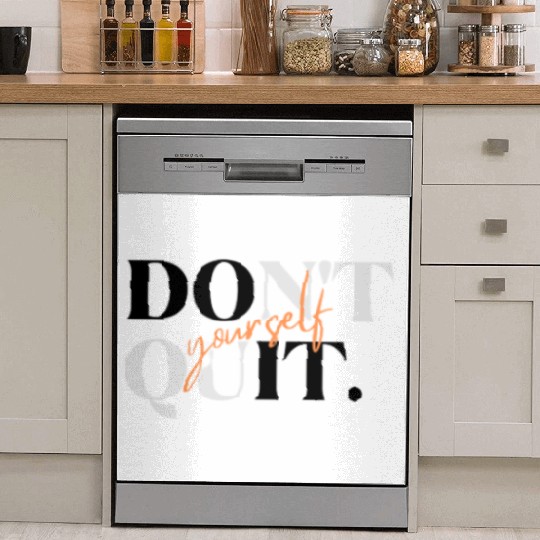 Black Orange Simple Typography Dish Washer Covers