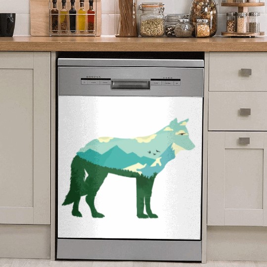 Mountain Wolf Dish Washer Covers