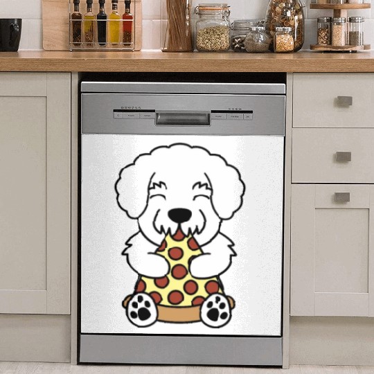 Bichon Frise Pizza Lover Dish Washer Covers