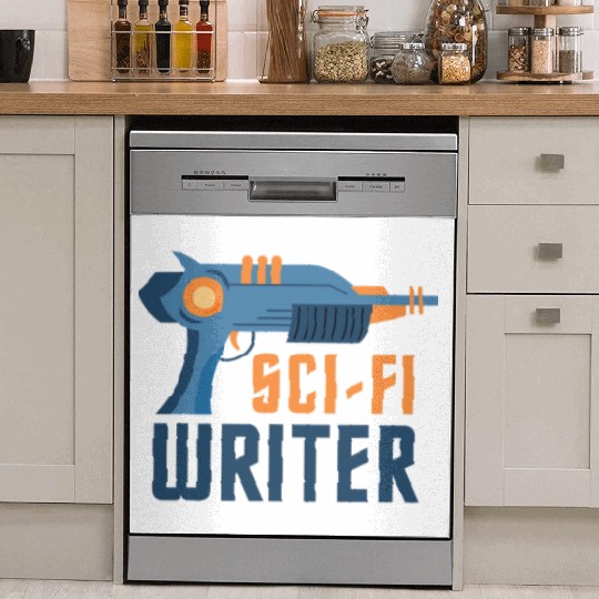 Sci Fi Writer Laser Gun Science Fiction Author Dish Washer Covers
