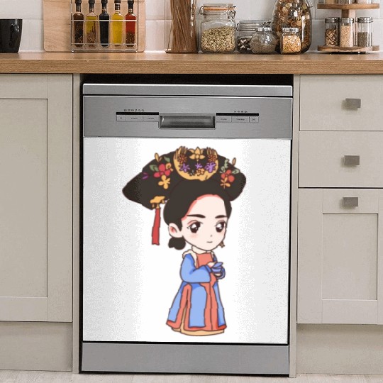 HAND PAINTED GIRL IMAGE Dish Washer Covers