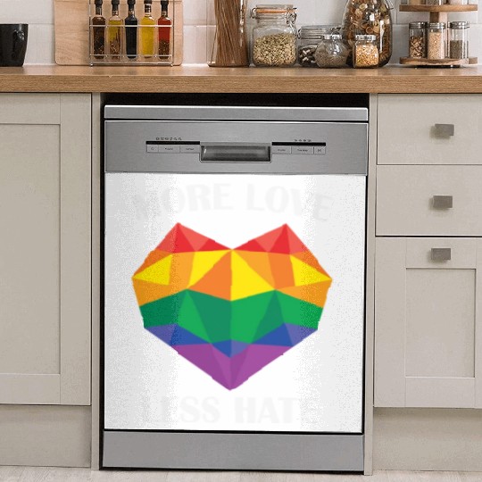 LBGT Flag Gay Pride Human more love less hate Dish Washer Covers
