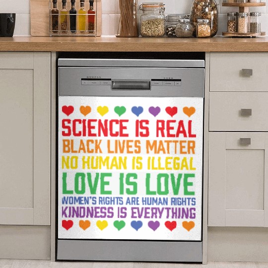 LBGT Flag Gay Pride Human Science is Real Dish Washer Covers