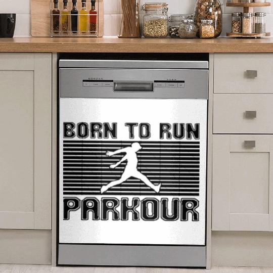 born to run parkour Dish Washer Covers