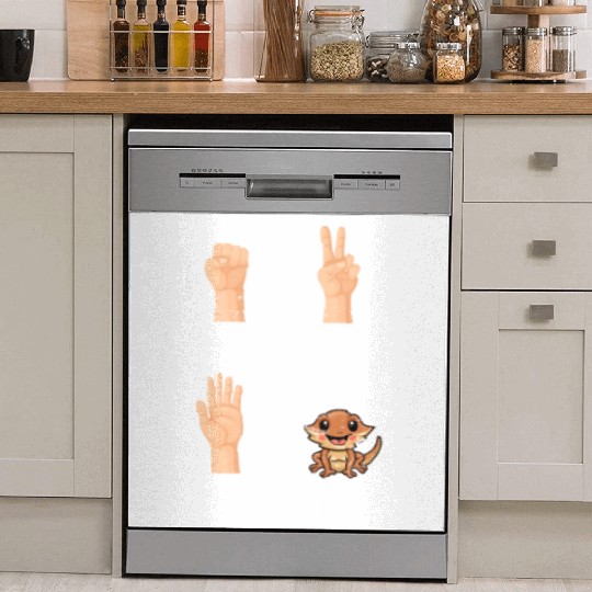 Rock Paper Scissors Nothing Beats Bearded Dragons Dish Washer Covers