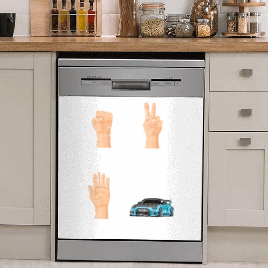 Rock Paper Scissors Nothing Beats Racing Funny Rac Dish Washer Covers