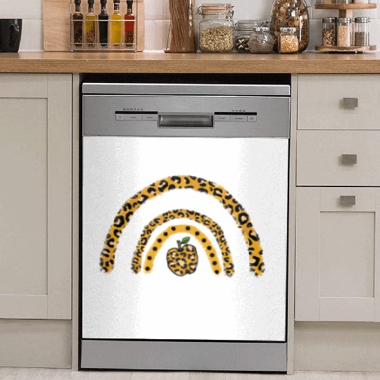 4th Grade Teacher Leopard Rainbow Back To School Dish Washer Covers