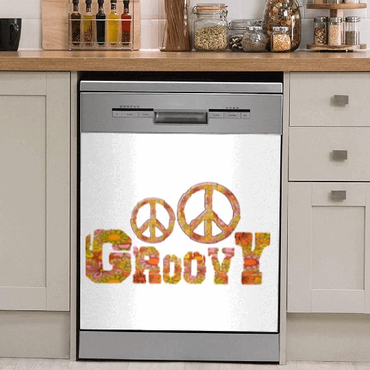 Psychedelic groovy Peace Dish Washer Covers