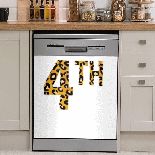 4th Grade Squad Leopard 4th Grade Teacher Dish Washer Covers