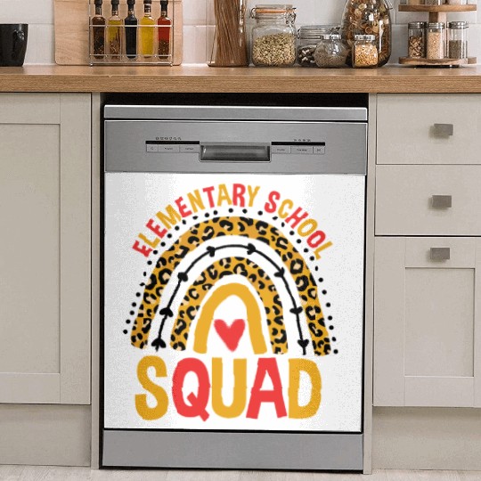 Back To School Leopard Elementary School Squad Dish Washer Covers
