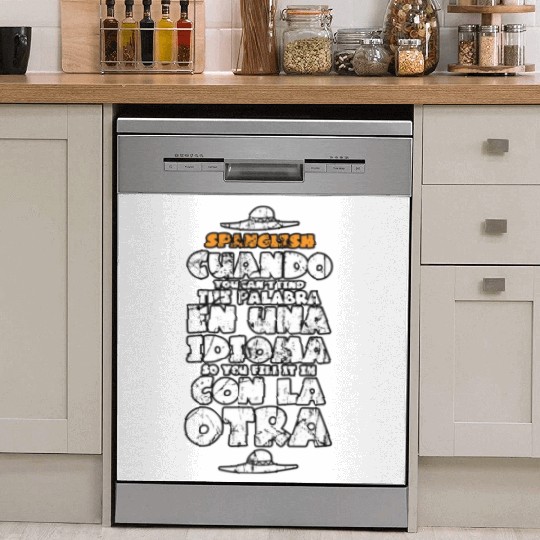 Funny Spanish Teacher Gift Spanish Language Teache Dish Washer Covers