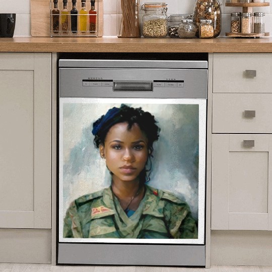 Beautiful US army combat medic painting Dish Washer Covers
