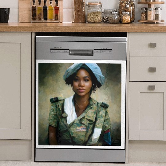 Beautiful US army combat medic painting Dish Washer Covers