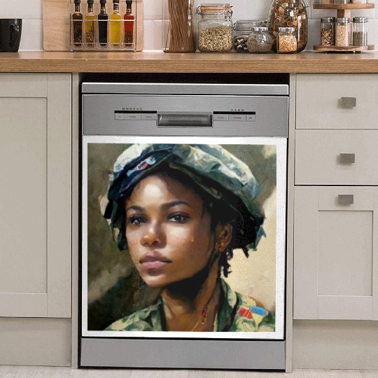 Beautiful US army combat medic painting Dish Washer Covers