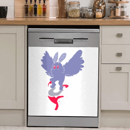 Mothman Abducting Human Goth Cryptid Funny Mothman Dish Washer Covers