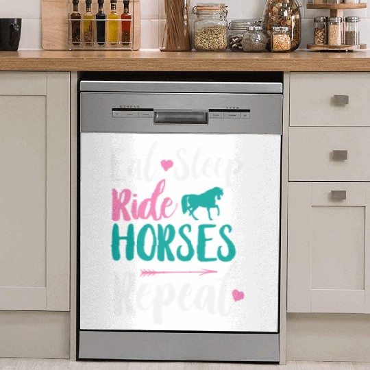 Cute Eat Sleep Ride Horses Repeat Equestrian Dish Washer Covers