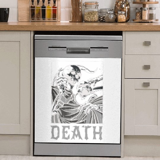Skeleton Bones Tarot Card Occult Death Gothic Dish Washer Covers