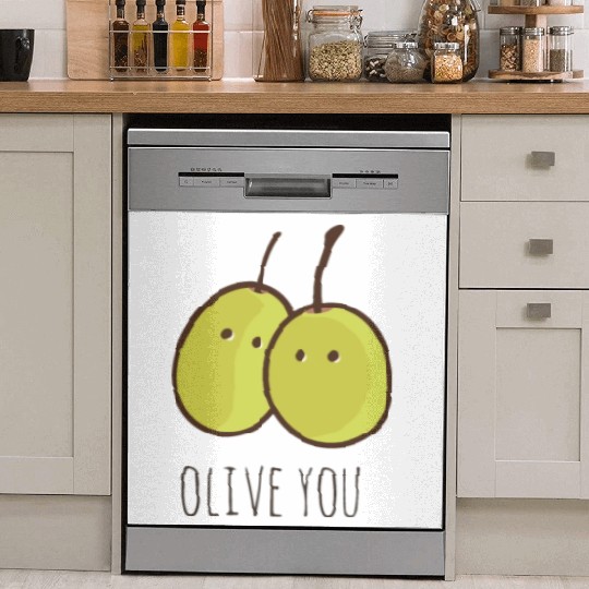 I Love You (Olive You) cute Dish Washer Covers