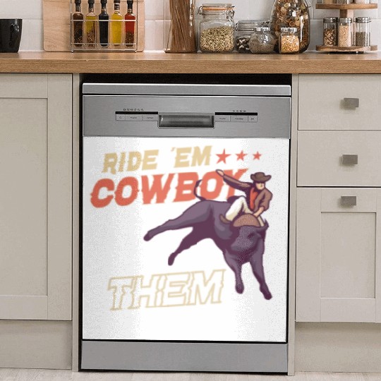 Rodeo Bull Riding Livestock Show Farmer Cattle Dish Washer Covers