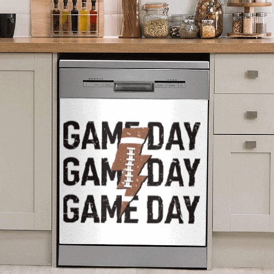 Game Day Football Distressed Lightning Bolt Dish Washer Covers