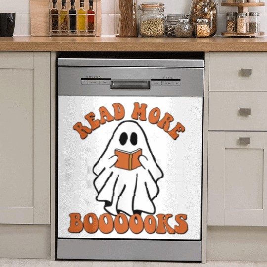 Cute Booooks Ghost Read More Books Funny Teacher Dish Washer Covers